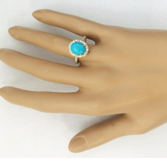 Diamond and Turquoise Ring - Picture 2 of 5